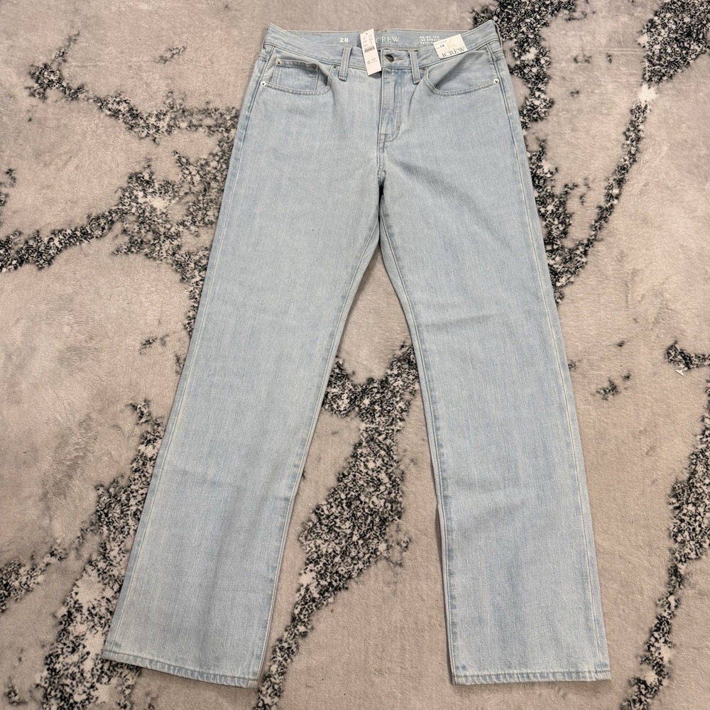 J Crew 84 Straight Leg Jeans Light Wash Womens Sz 28 High Rise Denim Cotton NWT
